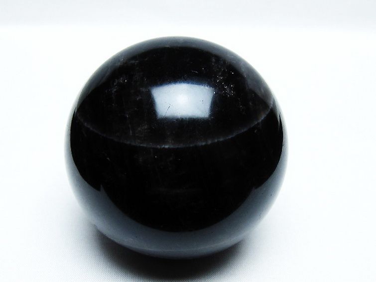 モリオン 純天然 黒水晶 丸玉 74mm [T572-10149] 1枚目