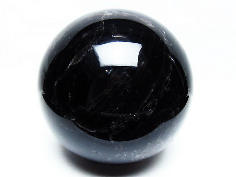 4Kg モリオン 純天然 黒水晶 丸玉 145mm [T572-10817] 1枚目