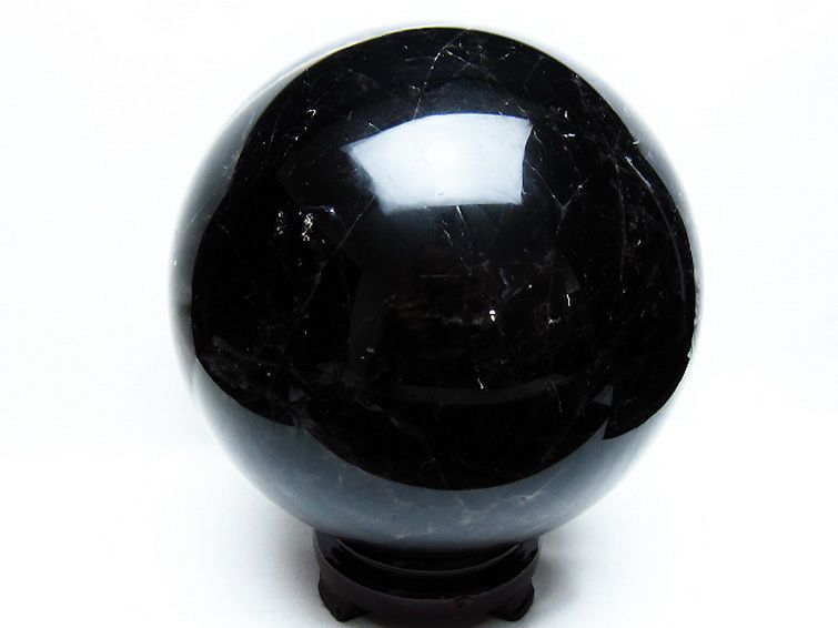 8.9Kg モリオン 純天然 黒水晶 丸玉 190mm [T572-10858] 3枚目
