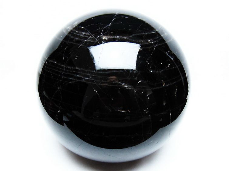 12.1Kg モリオン 純天然 黒水晶 丸玉 210mm [T572-10871] 1枚目
