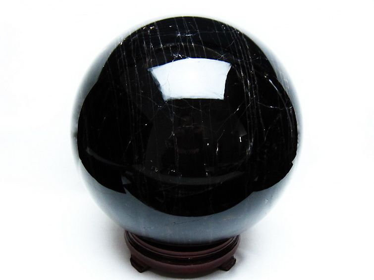 12.1Kg モリオン 純天然 黒水晶 丸玉 210mm [T572-10871] 3枚目