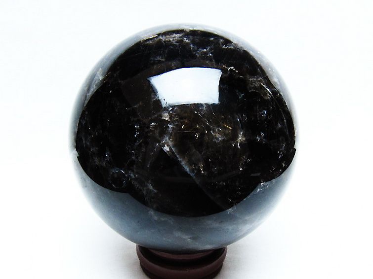 2.6Kg モリオン 純天然 黒水晶 丸玉 125mm [T572-11112] 3枚目