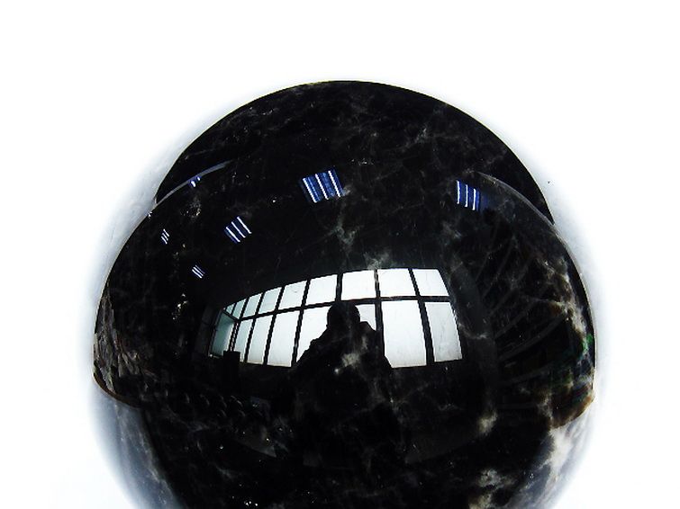 23.5Kg モリオン 純天然 黒水晶 丸玉 260mm 同梱不可 [t572-11154] 2枚目