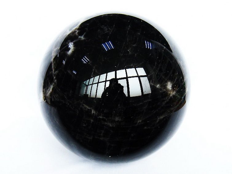 21.5Kg モリオン 純天然 黒水晶 丸玉 250mm 同梱不可 [t572-11155] 1枚目