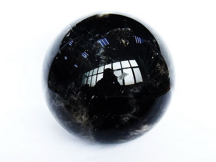 12.4Kg モリオン 純天然 黒水晶 丸玉 210mm [t572-11156] 1枚目