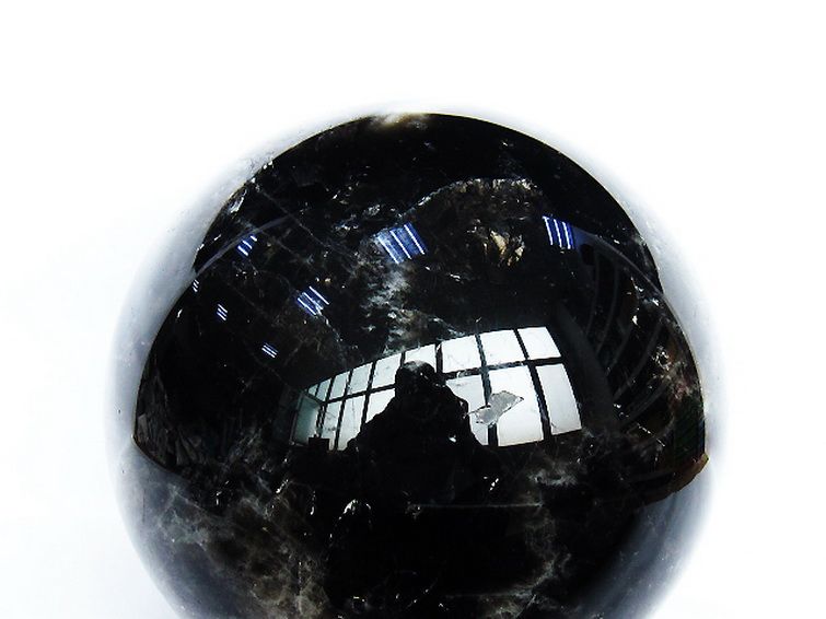 12.4Kg モリオン 純天然 黒水晶 丸玉 210mm [t572-11156] 2枚目