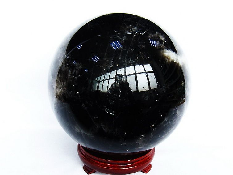 12.4Kg モリオン 純天然 黒水晶 丸玉 210mm [t572-11156] 3枚目