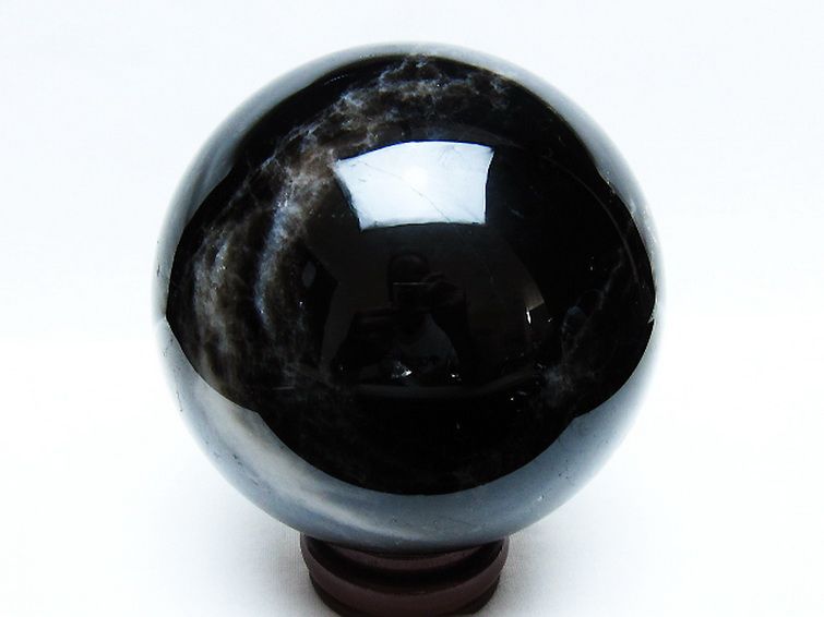 2.4Kg モリオン 純天然 黒水晶 丸玉 123mm [t572-11211] 3枚目