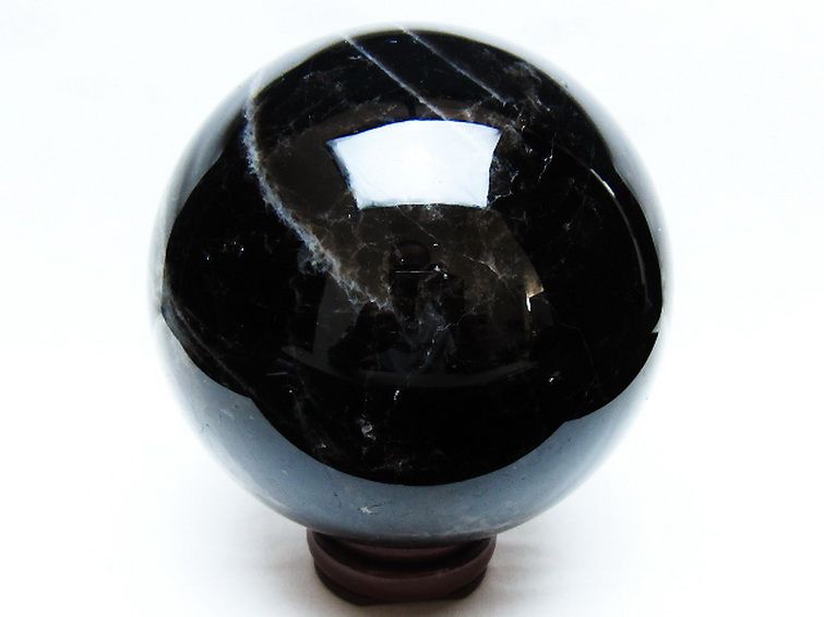 3.5Kg モリオン 純天然 黒水晶 丸玉 140mm [t572-11241]