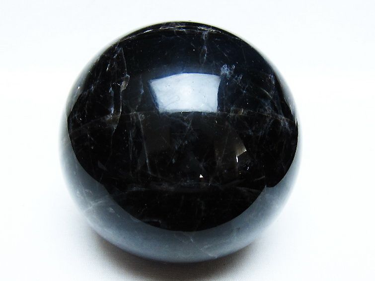 1.3Kg モリオン 純天然 黒水晶 丸玉 95mm [t572-11277] 1枚目