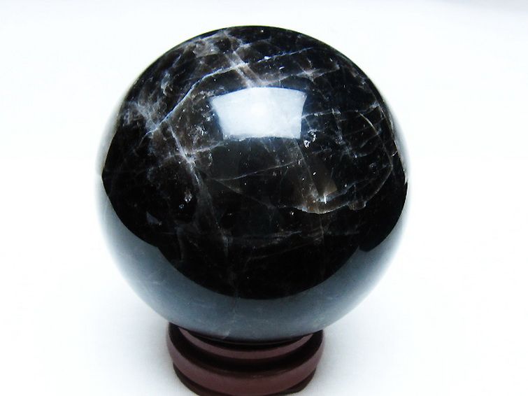 1.3Kg モリオン 純天然 黒水晶 丸玉 95mm [t572-11277] 3枚目