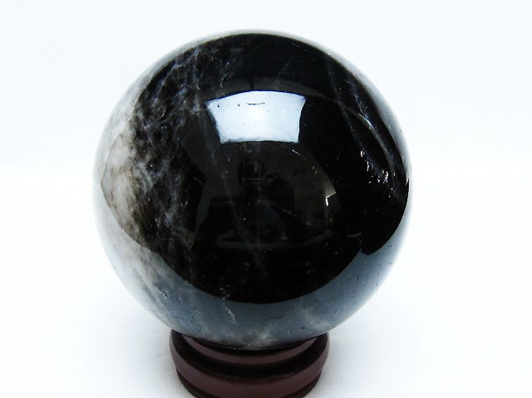 1.3Kg モリオン 純天然 黒水晶 丸玉 97mm [t572-11287] 3枚目