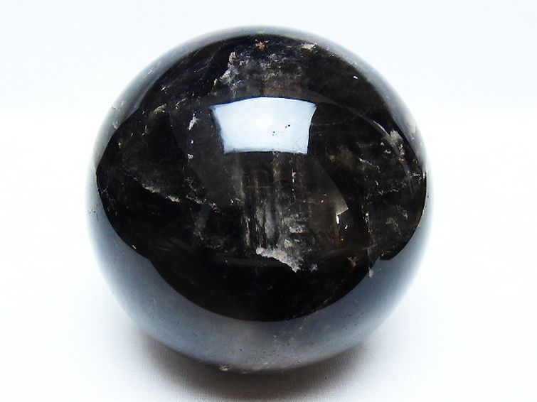 1.3Kg モリオン 純天然 黒水晶 丸玉 97mm [t572-11290] 1枚目