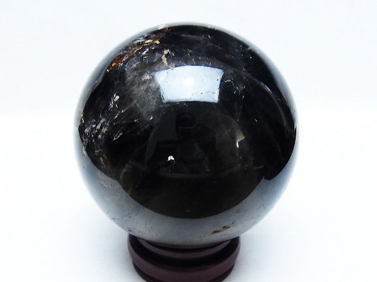 1.3Kg モリオン 純天然 黒水晶 丸玉 97mm [t572-11290] 3枚目