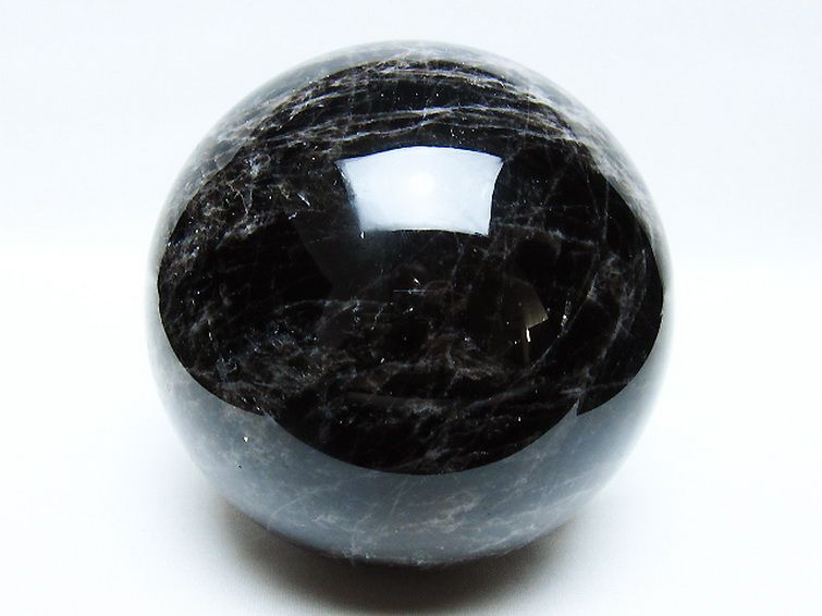 2.6Kg モリオン 純天然 黒水晶 丸玉 127mm [t572-11347] 1枚目