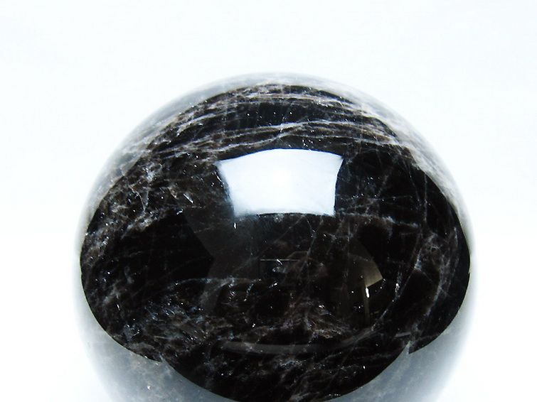 2.6Kg モリオン 純天然 黒水晶 丸玉 127mm [t572-11347] 2枚目