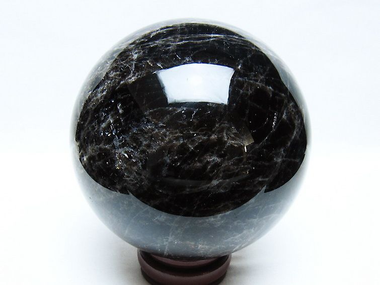 2.6Kg モリオン 純天然 黒水晶 丸玉 127mm [t572-11347] 3枚目