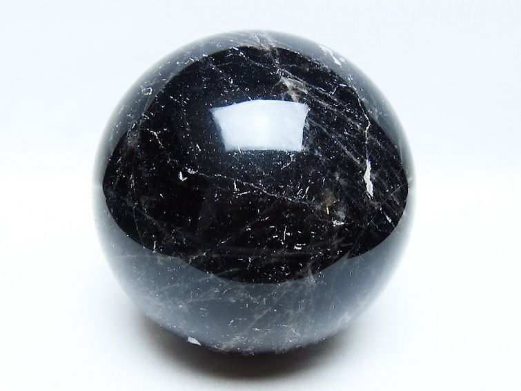 2.3Kg モリオン 純天然 黒水晶 丸玉 123mm [t572-11351] 1枚目