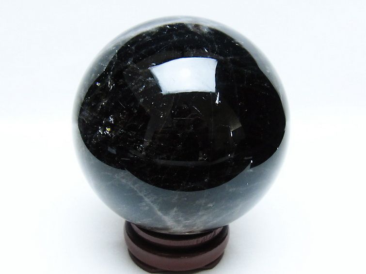 1.4Kg モリオン 純天然 黒水晶 丸玉 100mm [t572-11374] 3枚目