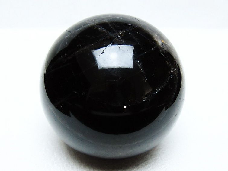 モリオン 純天然 黒水晶 丸玉 83mm [t572-11516] 1枚目