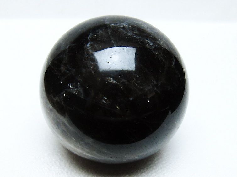 モリオン 純天然 黒水晶 丸玉 81mm [t572-11518] 1枚目