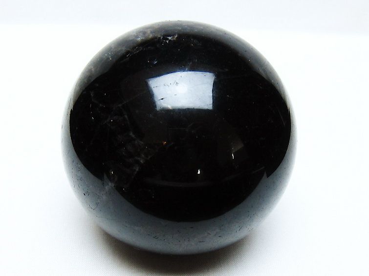 モリオン 純天然 黒水晶 丸玉 80mm [t572-11521] 1枚目