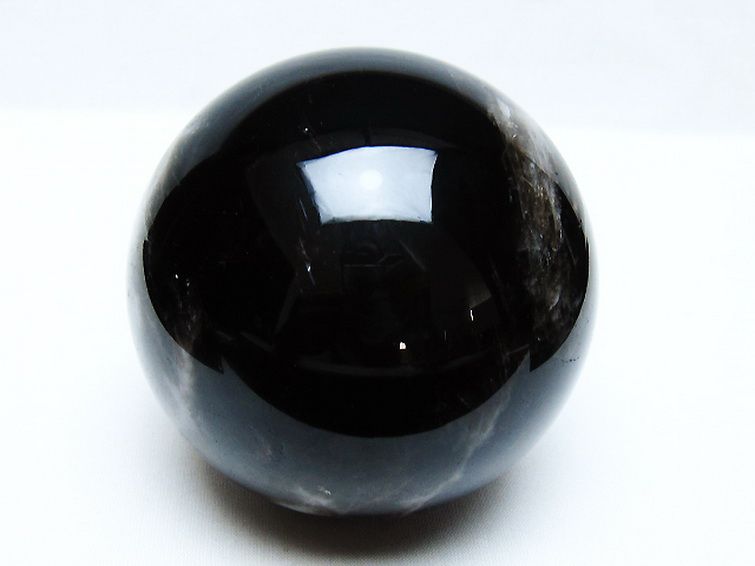 モリオン 純天然 黒水晶 丸玉 88mm [t572-11530] 1枚目