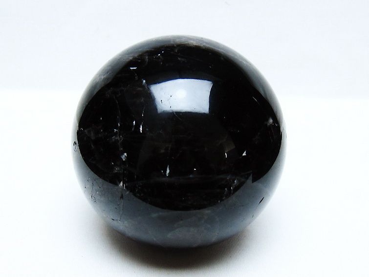 1.4Kg モリオン 純天然 黒水晶 丸玉 100mm [t572-11608] 1枚目