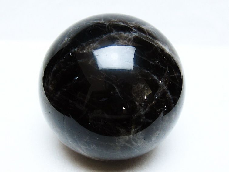 1.3Kg モリオン 純天然 黒水晶 丸玉 97mm [t572-11619] 1枚目