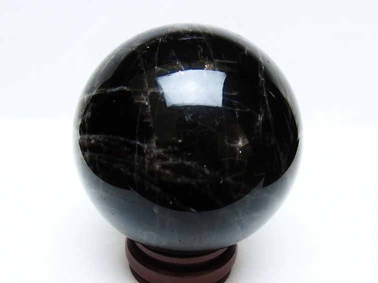 1.3Kg モリオン 純天然 黒水晶 丸玉 97mm [t572-11619] 3枚目