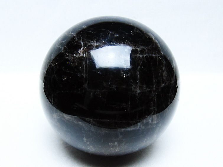 2.1Kg モリオン 純天然 黒水晶 丸玉 120mm [t572-11671] 1枚目