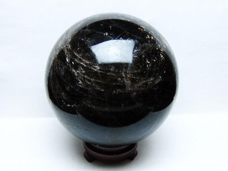 9.6Kg モリオン 純天然 黒水晶 丸玉 195mm [t572-11727] 3枚目