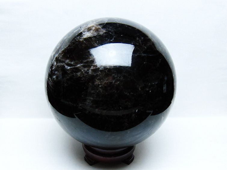 10.7Kg モリオン 純天然 黒水晶 丸玉 200mm [t572-11731] 3枚目