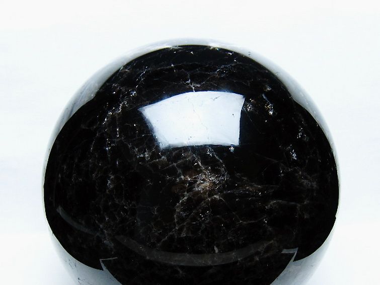 20.9Kg モリオン 純天然 黒水晶 丸玉 250mm [t572-11736] 2枚目