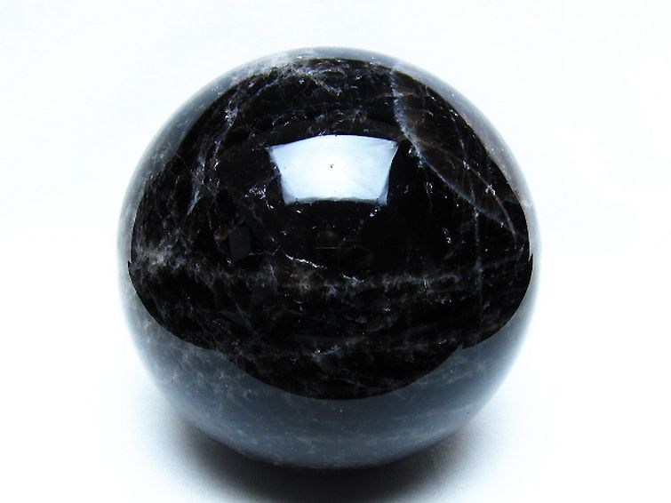 2.6Kg モリオン 純天然 黒水晶 丸玉 127mm [t572-11788] 1枚目