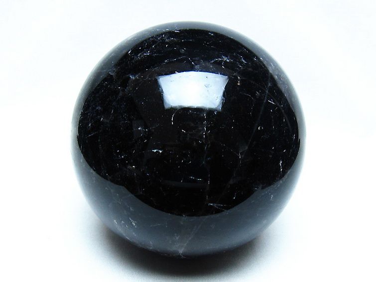 2.1Kg モリオン 純天然 黒水晶 丸玉 120mm [t572-11843] 1枚目