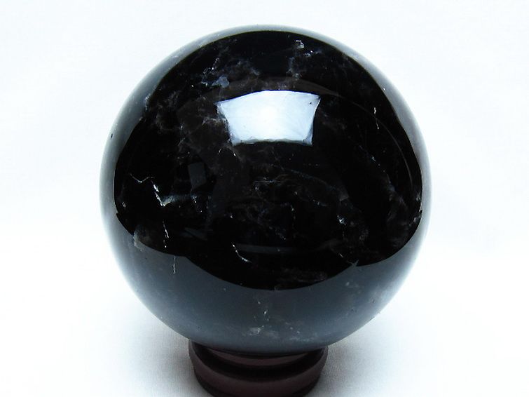2.1Kg モリオン 純天然 黒水晶 丸玉 120mm [t572-11860] 3枚目