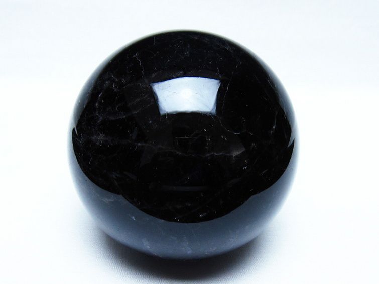 1.3Kg モリオン 純天然 黒水晶 丸玉 98mm [t572-11941] 1枚目