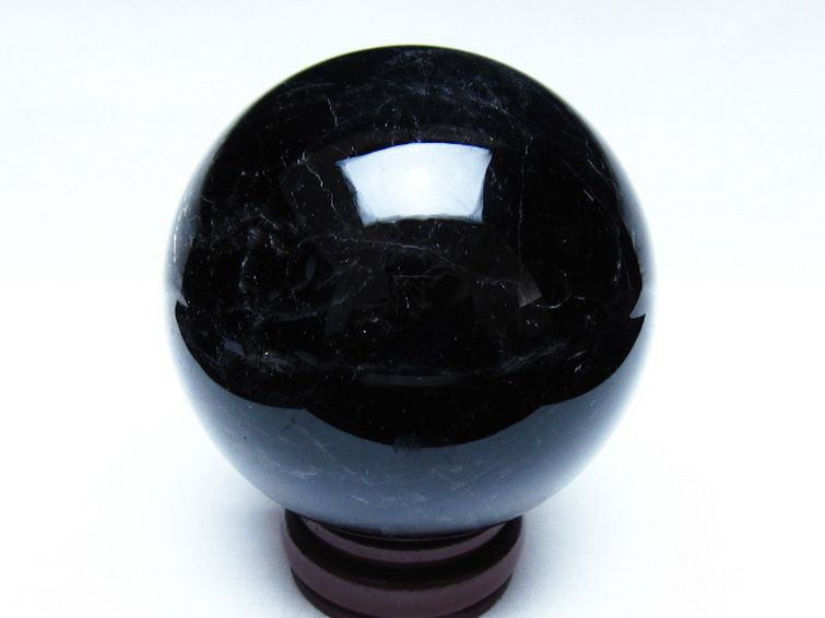 1.3Kg モリオン 純天然 黒水晶 丸玉 98mm [t572-11941] 3枚目