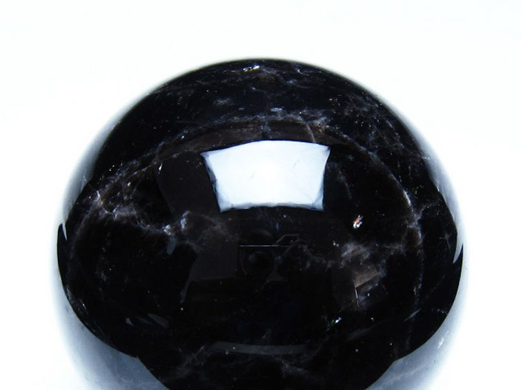 1.4Kg モリオン 純天然 黒水晶 丸玉 100mm [t572-11947] 2枚目