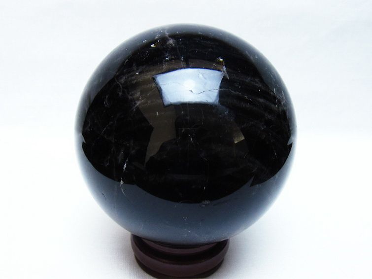 1.8Kg モリオン 純天然 黒水晶 丸玉 110mm [t572-12032] 3枚目