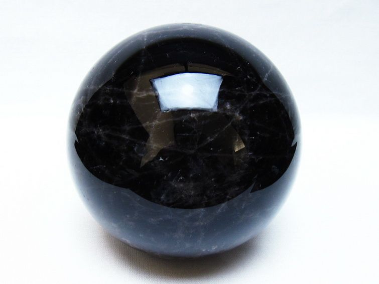 2Kg モリオン 純天然 黒水晶 丸玉 117mm [t572-12036] 1枚目