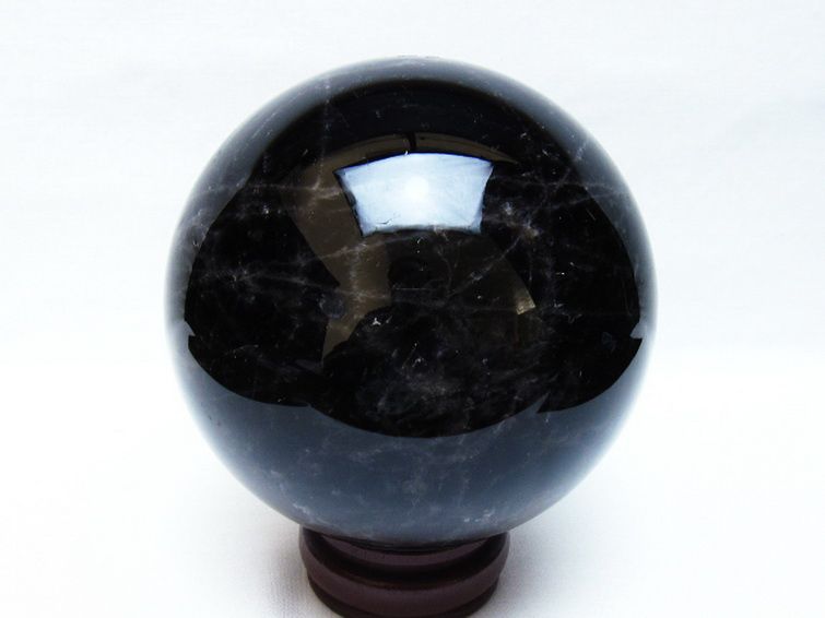 2Kg モリオン 純天然 黒水晶 丸玉 117mm [t572-12036] 3枚目