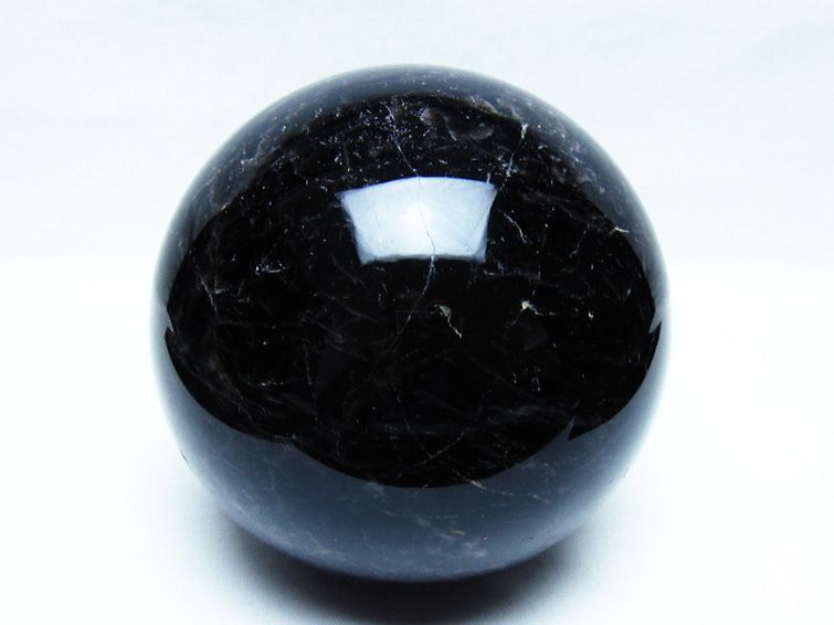 2.6Kg モリオン 純天然 黒水晶 丸玉 127mm [t572-12043] 1枚目