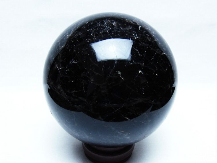 2.6Kg モリオン 純天然 黒水晶 丸玉 127mm [t572-12043] 3枚目