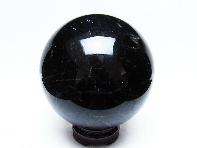 2.4Kg モリオン 純天然 黒水晶 丸玉 121mm [T572-9476] 3枚目