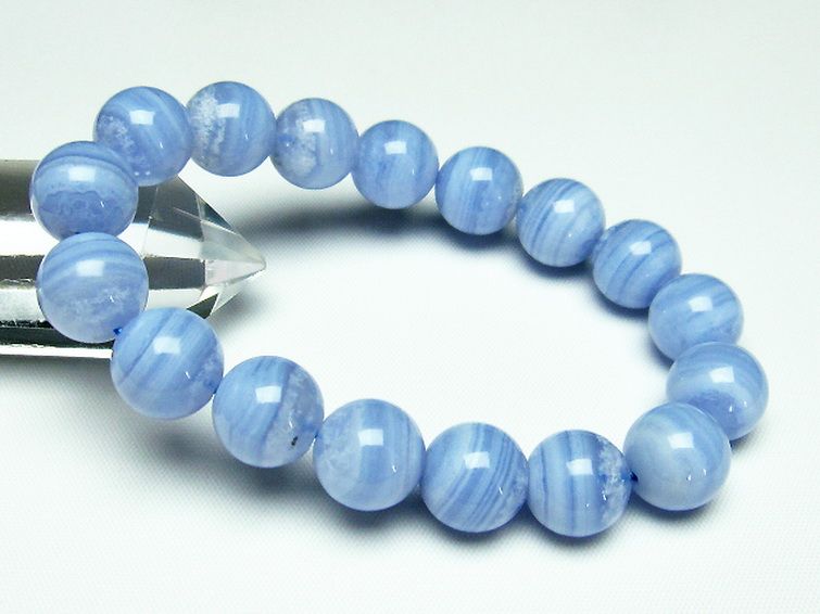 ブルーレースアゲート ブレスレット 12mm [T58-6593] 1枚目