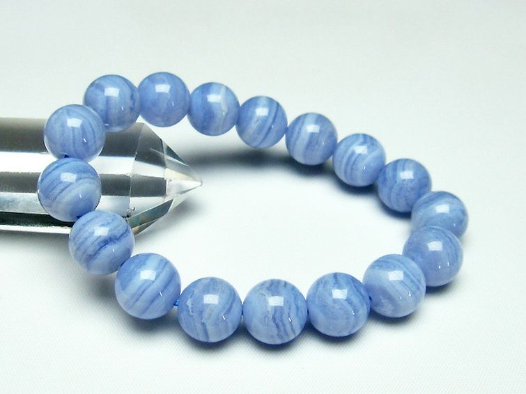 ブルーレースアゲート ブレスレット 12mm [T58-6603] 1枚目