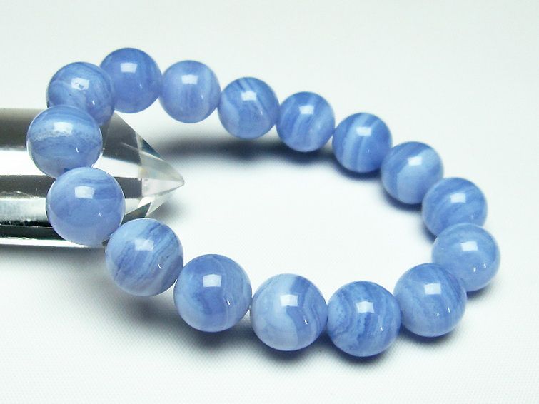 ブルーレースアゲート ブレスレット 12mm [T58-6606] 1枚目