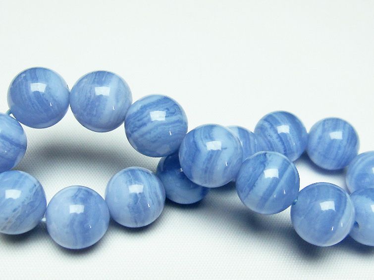 ブルーレースアゲート ブレスレット 12mm [T58-6606] 2枚目